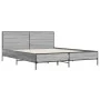 Sonoma gray metal engineered wood bed frame 120x200 cm by vidaXL, Beds and slatted bases - Ref: Foro24-3279995, Price: 147,32...