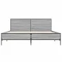 Sonoma gray metal engineered wood bed frame 120x200 cm by vidaXL, Beds and slatted bases - Ref: Foro24-3279995, Price: 147,32...