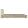 Estructura cama madera ingeniería metal roble Sonoma 160x200 cm de vidaXL, Camas y somieres - Ref: Foro24-3280008, Precio: 15...