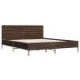 Estructura cama madera ingeniería metal marrón roble 140x190 cm de vidaXL, Camas y somieres - Ref: Foro24-3280036, Precio: 15...