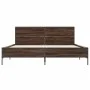 Estructura cama madera ingeniería metal marrón roble 140x190 cm de vidaXL, Camas y somieres - Ref: Foro24-3280036, Precio: 15...