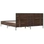 Estructura cama madera ingeniería metal marrón roble 140x190 cm de vidaXL, Camas y somieres - Ref: Foro24-3280036, Precio: 15...