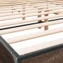Estructura cama madera ingeniería metal marrón roble 140x190 cm de vidaXL, Camas y somieres - Ref: Foro24-3280036, Precio: 15...