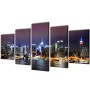 Set decorativo de lienzos para pared Nueva York noche 100 x 50 cm de vidaXL, Carteles, copias y arte visual - Ref: Foro24-241...