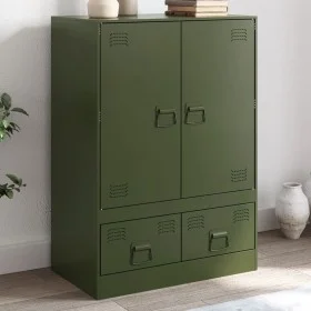 Olive green steel sideboard 67x39x95 cm by vidaXL, Sideboards - Ref: Foro24-841809, Price: 158,06 €, Discount: %