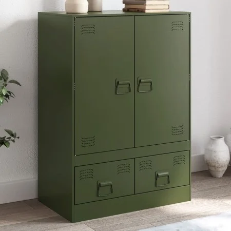 Olive green steel sideboard 67x39x95 cm by vidaXL, Sideboards - Ref: Foro24-841809, Price: 158,06 €, Discount: %
