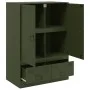 Olive green steel sideboard 67x39x95 cm by vidaXL, Sideboards - Ref: Foro24-841809, Price: 158,06 €, Discount: %