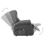 Massagesessel mit Hebesystem aus hellgrauem Stoff von vidaXL, Elektrische Massagesessel - Ref: Foro24-289740, Preis: 347,62 €...