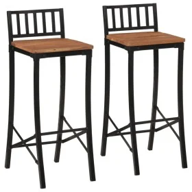 Taburetes altos 2 uds madera maciza de acacia de vidaXL, Taburetes de cocina - Ref: Foro24-358942, Precio: 105,58 €, Descuent...