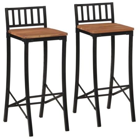 Taburetes altos 2 uds madera maciza de acacia de vidaXL, Taburetes de cocina - Ref: Foro24-358942, Precio: 104,41 €, Descuent...