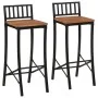 Taburetes altos 2 uds madera maciza de acacia de vidaXL, Taburetes de cocina - Ref: Foro24-358942, Precio: 105,58 €, Descuent...