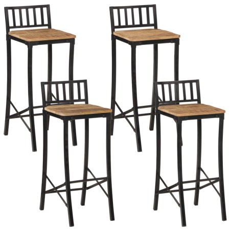 Taburetes altos 4 uds madera maciza de mango rugosa de vidaXL, Taburetes de cocina - Ref: Foro24-358941, Precio: 201,94 €, De...