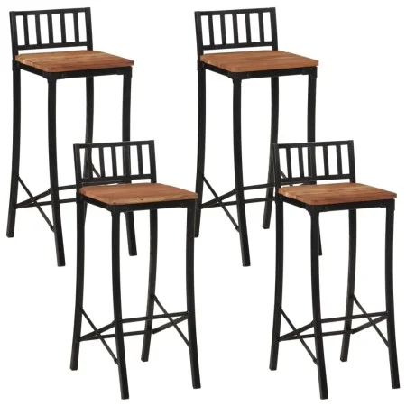 Taburetes altos 4 uds madera maciza de acacia de vidaXL, Taburetes de cocina - Ref: Foro24-358943, Precio: 200,18 €, Descuent...