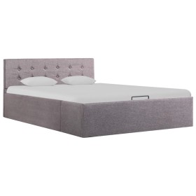 Cama canapé hidráulica con almacenaje tela gris topo 120x200 cm de vidaXL, Camas y somieres - Ref: Foro24-285596, Precio: 308...