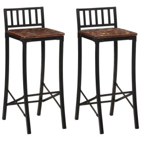 Taburetes altos 2 unidades madera maciza reciclada de vidaXL, Taburetes de cocina - Ref: Foro24-358944, Precio: 104,22 €, Des...