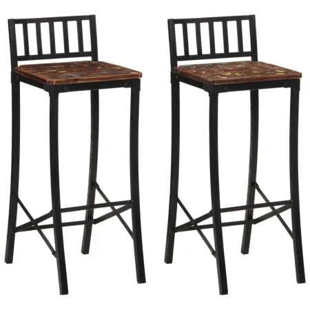 Taburetes altos 2 unidades madera maciza reciclada de vidaXL, Taburetes de cocina - Ref: Foro24-358944, Precio: 103,30 €, Des...