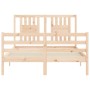 Estructura de cama de matrimonio con cabecero madera maciza de vidaXL, Camas y somieres - Ref: Foro24-3194541, Precio: 123,83...