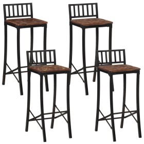 Taburetes altos 4 unidades madera maciza reciclada de vidaXL, Taburetes de cocina - Ref: Foro24-358945, Precio: 202,02 €, Des...
