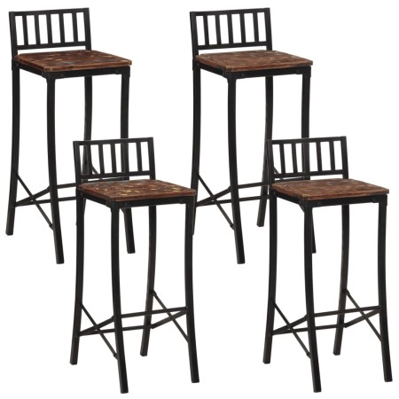 Taburetes altos 4 unidades madera maciza reciclada de vidaXL, Taburetes de cocina - Ref: Foro24-358945, Precio: 202,02 €, Des...