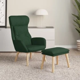 Sillón de relax con taburete tela verde oscuro de vidaXL, Sillones - Ref: Foro24-3097755, Precio: 144,91 €, Descuento: %