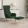 Sillón de relax con taburete tela verde oscuro de vidaXL, Sillones - Ref: Foro24-3097755, Precio: 144,91 €, Descuento: %