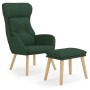 Sillón de relax con taburete tela verde oscuro de vidaXL, Sillones - Ref: Foro24-3097755, Precio: 146,97 €, Descuento: %