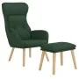 Sillón de relax con taburete tela verde oscuro de vidaXL, Sillones - Ref: Foro24-3097755, Precio: 144,91 €, Descuento: %