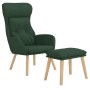 Sillón de relax con taburete tela verde oscuro de vidaXL, Sillones - Ref: Foro24-3097755, Precio: 146,97 €, Descuento: %