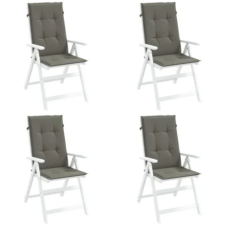 Cojines para silla respaldo alto 4 uds tela gris oscuro melange de vidaXL, Cojines para sillas y sofás - Ref: Foro24-4002416,...
