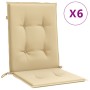 Cojines silla respaldo bajo 6 ud tela beige melange 100x50x4 cm de vidaXL, Cojines para sillas y sofás - Ref: Foro24-4002456,...