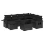 Set de sofás de jardín 8 piezas y cojines ratán sintético negro de vidaXL, Conjuntos de jardín - Ref: Foro24-3274995, Precio:...