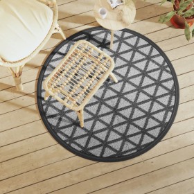 Alfombra de exterior PP negro Ø120 cm de vidaXL, Protectores para exterior - Ref: Foro24-368462, Precio: 21,50 €, Descuento: %