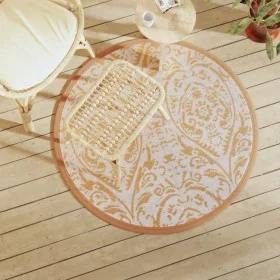 Alfombra de exterior PP naranja y blanco Ø120 cm de vidaXL, Protectores para exterior - Ref: Foro24-368506, Precio: 24,42 €, ...
