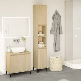 Armario de baño madera contrachapada roble Sonoma 30x30x190 cm de vidaXL, Tocadores de baño - Ref: Foro24-847388, Precio: 77,...
