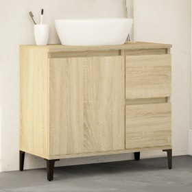 Armario de baño madera contrachapada roble Sonoma 65x33x60 cm de vidaXL, Tocadores de baño - Ref: Foro24-847405, Precio: 57,8...