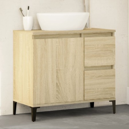 Armario de baño madera contrachapada roble Sonoma 65x33x60 cm de vidaXL, Tocadores de baño - Ref: Foro24-847405, Precio: 57,8...