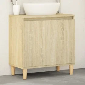 Armario de lavabo madera contrachapada roble Sonoma 58x33x60 cm de vidaXL, Tocadores de baño - Ref: Foro24-847407, Precio: 43...