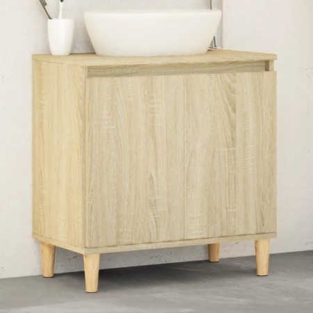 Armario de lavabo madera contrachapada roble Sonoma 58x33x60 cm de vidaXL, Tocadores de baño - Ref: Foro24-847407, Precio: 42...