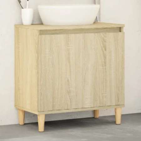 Armario de lavabo madera contrachapada roble Sonoma 58x33x60 cm de vidaXL, Tocadores de baño - Ref: Foro24-847407, Precio: 43...