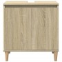 Armario de lavabo madera contrachapada roble Sonoma 58x33x60 cm de vidaXL, Tocadores de baño - Ref: Foro24-847407, Precio: 42...