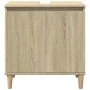 Armario de lavabo madera contrachapada roble Sonoma 58x33x60 cm de vidaXL, Tocadores de baño - Ref: Foro24-847407, Precio: 43...
