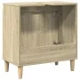 Armario de lavabo madera contrachapada roble Sonoma 58x33x60 cm de vidaXL, Tocadores de baño - Ref: Foro24-847407, Precio: 43...
