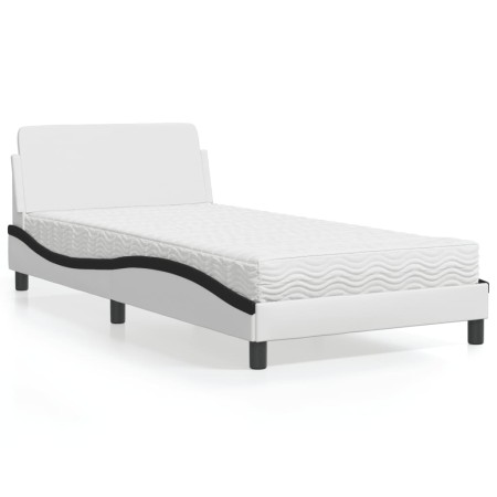 Cama con colchón cuero sintético blanco y negro 100x200 cm de vidaXL, Camas y somieres - Ref: Foro24-3208363, Precio: 260,04 ...