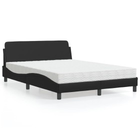 Cama con colchón cuero sintético negro 120x200 cm de vidaXL, Camas y somieres - Ref: Foro24-3208377, Precio: 325,03 €, Descue...