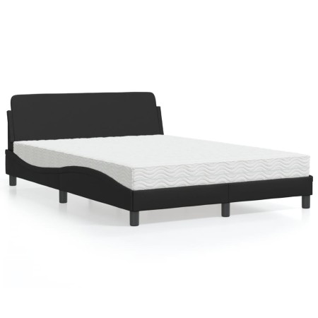 Cama con colchón cuero sintético negro 120x200 cm de vidaXL, Camas y somieres - Ref: Foro24-3208377, Precio: 325,03 €, Descue...