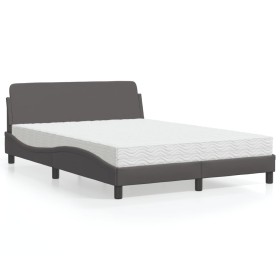 Cama con colchón cuero sintético gris 120x200 cm de vidaXL, Camas y somieres - Ref: Foro24-3208380, Precio: 332,91 €, Descuen...