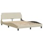 Cama con colchón tela color crema 140x190 cm de vidaXL, Camas y somieres - Ref: Foro24-3208389, Precio: 378,37 €, Descuento: %