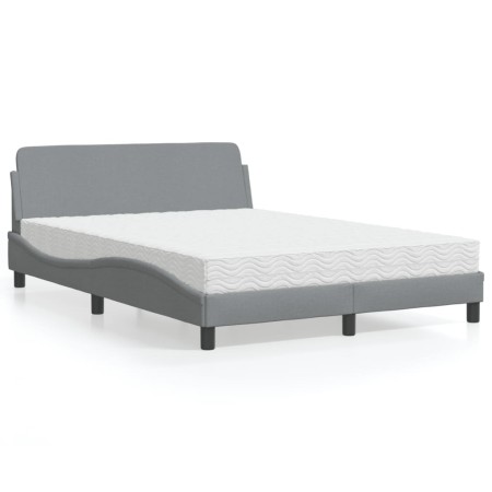 Cama con colchón tela gris claro 140x200 cm de vidaXL, Camas y somieres - Ref: Foro24-3208404, Precio: 381,46 €, Descuento: %