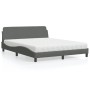 Cama con colchón de tela gris oscuro 160x200 cm de vidaXL, Camas y somieres - Ref: Foro24-3208425, Precio: 404,49 €, Descuent...