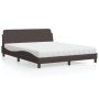 Cama con colchón de tela marrón oscuro 160x200 cm de vidaXL, Camas y somieres - Ref: Foro24-3208427, Precio: 387,12 €, Descue...